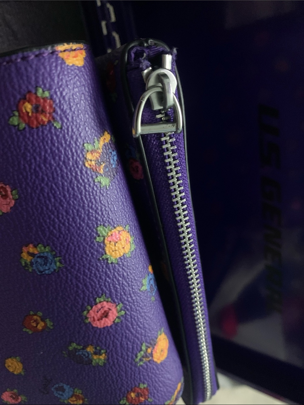 COACH Purple Floral Zip Wallet & Card Case Set - Picture 8 of 8